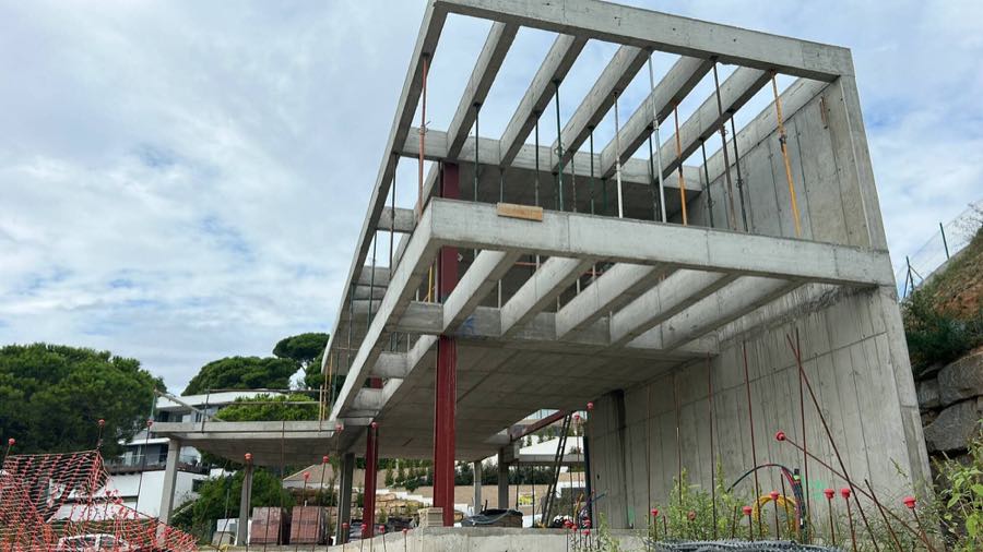 Estructura de hormigón armado de una vivienda en construcción